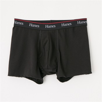 Hanes COTTON MESH ボクサーブリーフ メンズ(クロ-M)