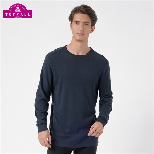 PEACE FIT WARMコットン100％ 9分袖クルーネックシャツ メンズ トップバリュ PEACE FIT(ピースフィット)(コイアオ-Ｓ)