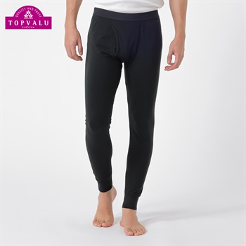 PEACE FIT WARMコットンブレンドストレッチ 前あき10分丈レギンス メンズ トップバリュ PEACE FIT(ピースフィット)(クロ-Ｓ)