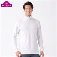 WARM厚地 長袖タートルネックシャツ メンズ トップバリュ PEACE FIT(ピースフィット)(シロ-S)