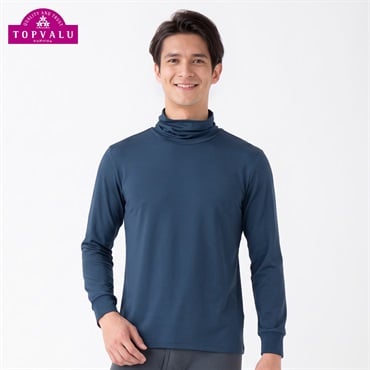 WARM厚地 長袖タートルネックシャツ メンズ トップバリュ PEACE FIT(ピースフィット)(アオ-S)