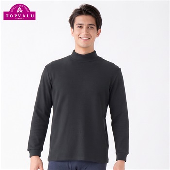 WARM超保温 長袖ハイネックシャツ メンズ トップバリュ PEACE FIT(ピースフィット)(クロ-S)