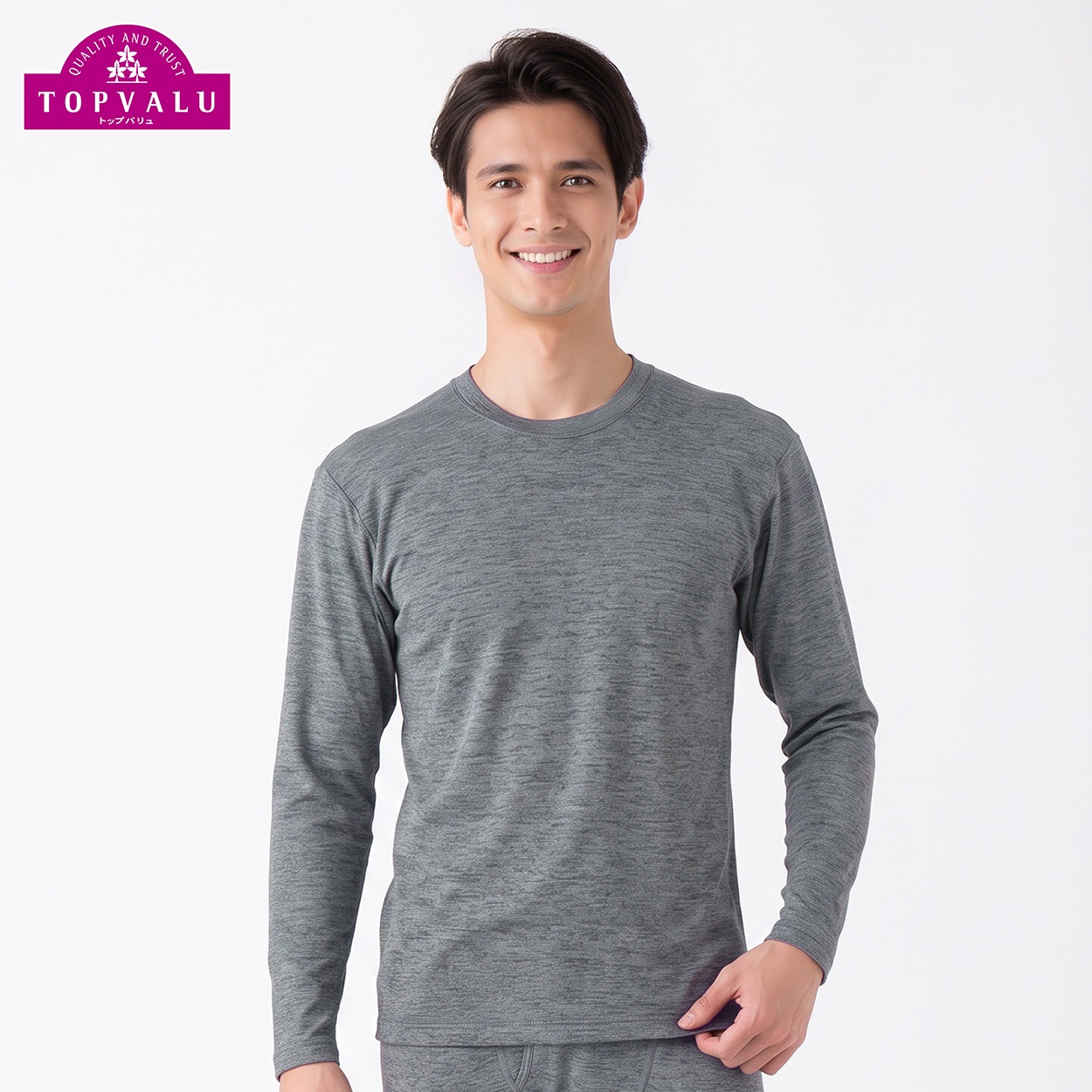 防風長袖クルーネックTシャツ メンズ トップバリュ BODY SWITCH(ボディスイッチ)(Ａウスクロ-M)