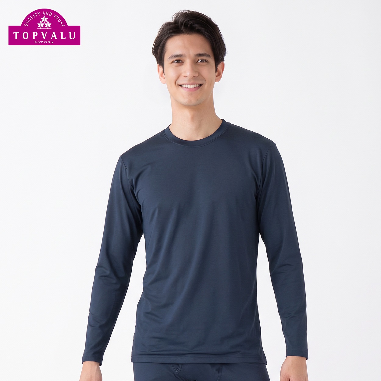 防風長袖クルーネックTシャツ メンズ トップバリュ BODY SWITCH(ボディスイッチ)(コイアオ-M)