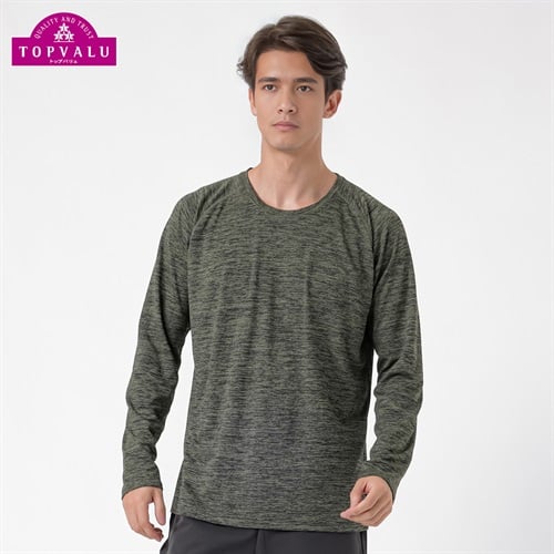DRY長袖杢カラーTシャツ メンズ トップバリュ BODY SWITCH(ボディスイッチ)(Ａミドリ-S)