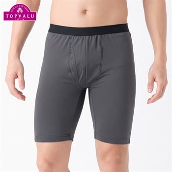 PEACE FIT WARM 裏起毛 前開きロングボクサーブリーフ メンズ トップバリュ PEACE FIT(ピースフィット)(グレー-L)