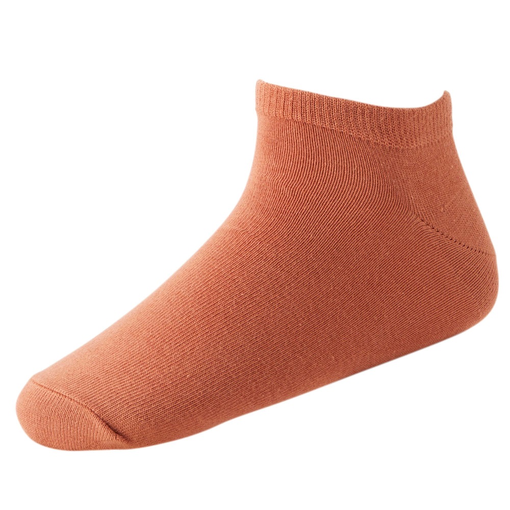 無地スニーカー丈ソックス メンズ(ダイダイ-25-27CM)