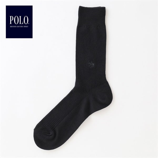 POLO BRITISH COUNTRY SPIRIT クルーリブソックス メンズ(クロ-25-27CM)