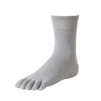 ハーフ丈履き口ゆったり5本指ソックス メンズ(グレー-23-25CM)
