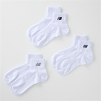 new balance(ニューバランス) ショート丈刺繍ロゴソックス３足組 メンズ(シロ-24-26CM)