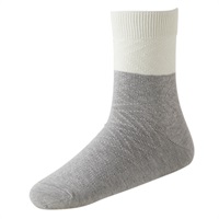 ヘリンボーン柄ハーフ丈ソックス メンズ(グレー-25-27CM)