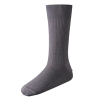 リブクルーソックス メンズ(グレー-25-27CM)