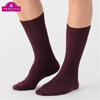 リブクルーソックス メンズ(Ａコイアカ-25-27CM)