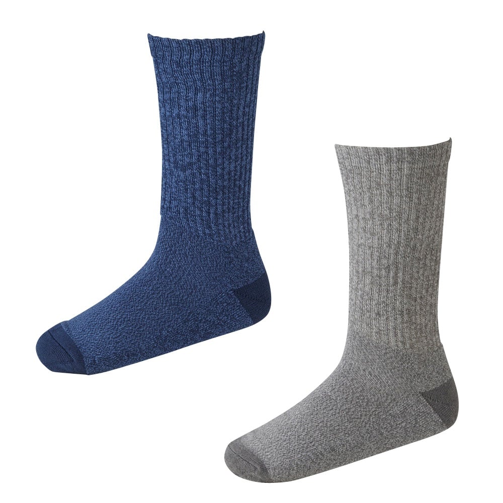 クルー丈足底パイル 丈夫ソックス 2足組 メンズ | イオンスタイル  