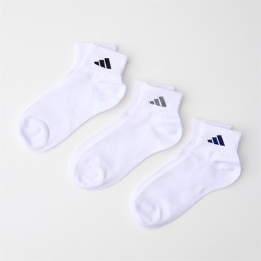 adidas(アディダス) ショート丈消臭加工ワンポイントロゴソックス 3足組 メンズ