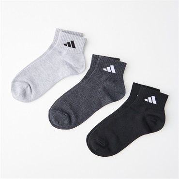 adidas(アディダス) ショート丈消臭加工ワンポイントロゴソックス 3足組 メンズ(モノトーン-24-26CM)