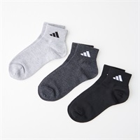 adidas(アディダス) ショート丈消臭加工ワンポイントロゴソックス 3足組 メンズ(モノトーン-24-26CM)