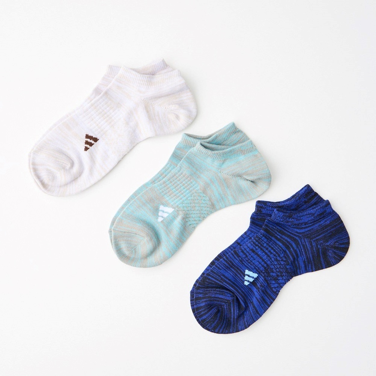 adidas(アディダス) 補強スニーカー丈ソックス3足組 メンズ(セットカラー-24-26CM)