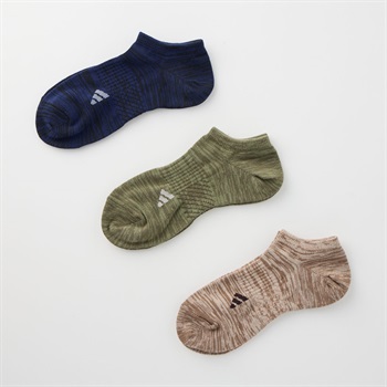 adidas(アディダス) スニーカー丈補強ソックス 3足組 メンズ(セットアソート-24-26CM)