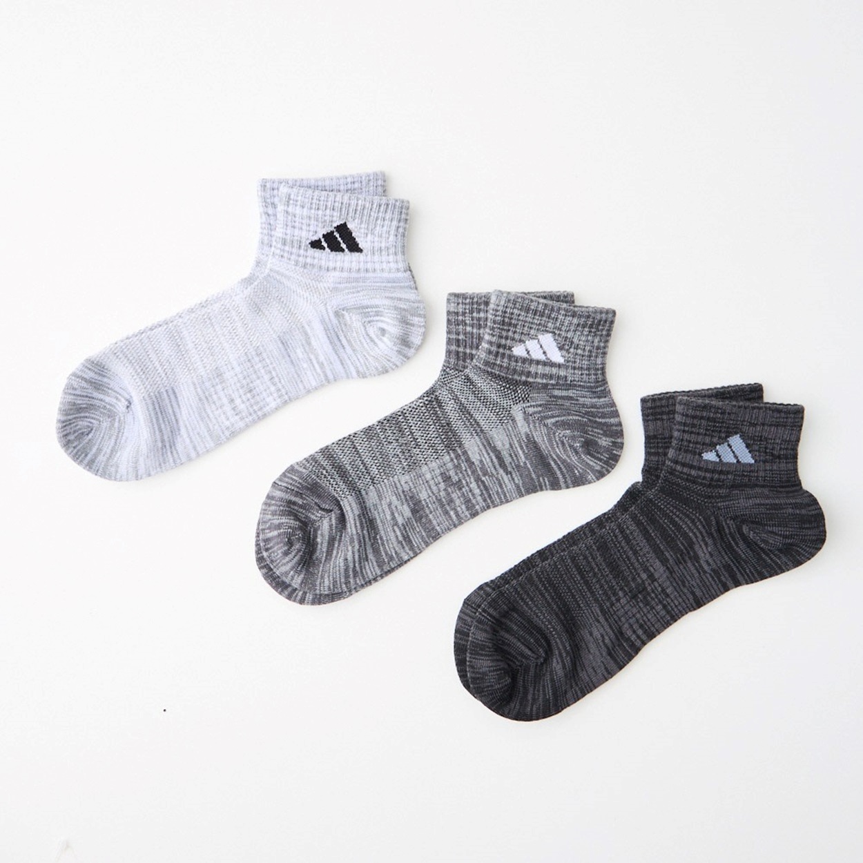 adidas(アディダス) 補強ショート丈ソックス3足組 メンズ(モノトーン-24-26CM)