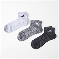adidas(アディダス) 補強ショート丈ソックス3足組 メンズ(モノトーン-24-26CM)