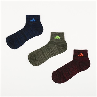 adidas(アディダス) 補強ショート丈ソックス3足組 メンズ(セットアソート-24-26CM)