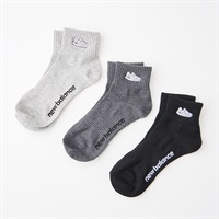 new balance(ニューバランス) 靴刺繍ショート丈ソックス3足組 メンズ(セットカラー-24-26CM)