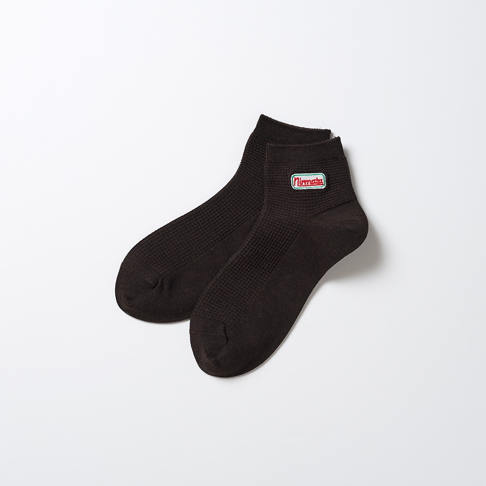 NIRMATA GRAPHIC ワッペンワッフル刺繍ショート丈ソックス