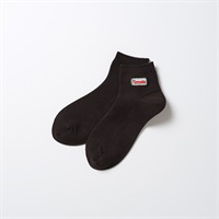 NIRMATA GRAPHIC ワッペンワッフル刺繍ショート丈ソックス メンズ(クロ-25-27CM)
