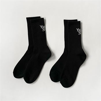 NIRMATA×YoungerSong バックロゴクルー丈ソックス 2足組 メンズ