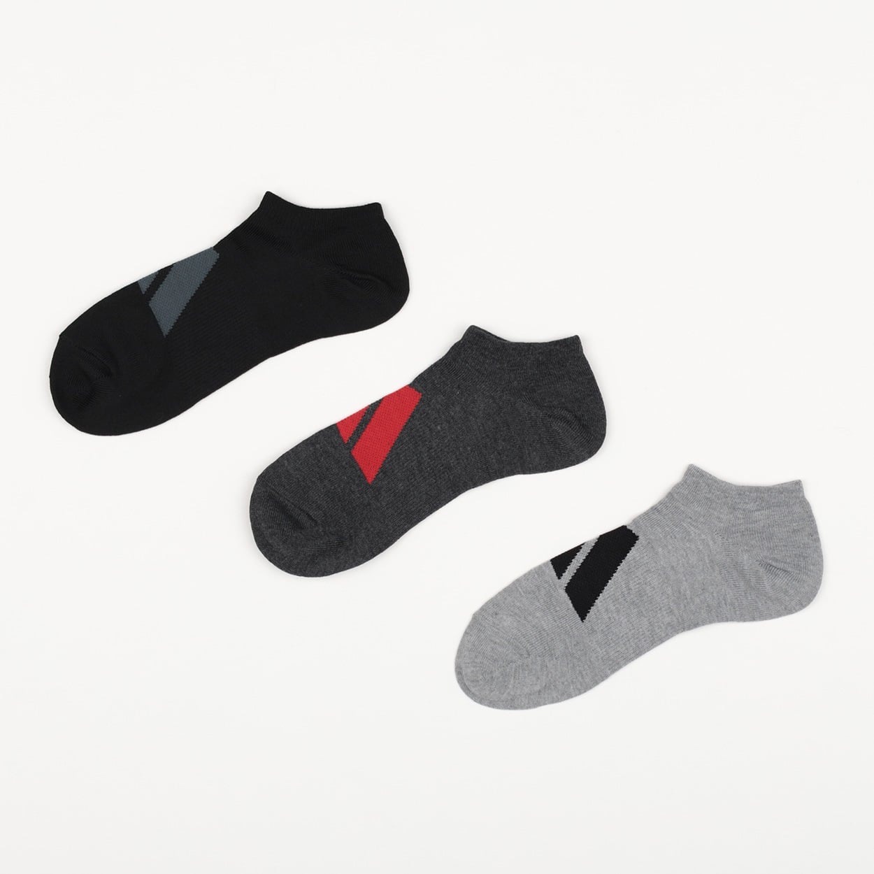 adidas(アディダス) 消臭加工スニーカー丈ソックス3足組 メンズ(モノトーン-24-26CM)