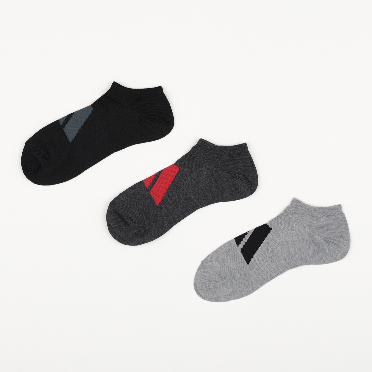 adidas(アディダス) 消臭加工スニーカー丈ソックス3足組 メンズ(モノトーン-26-28CM)