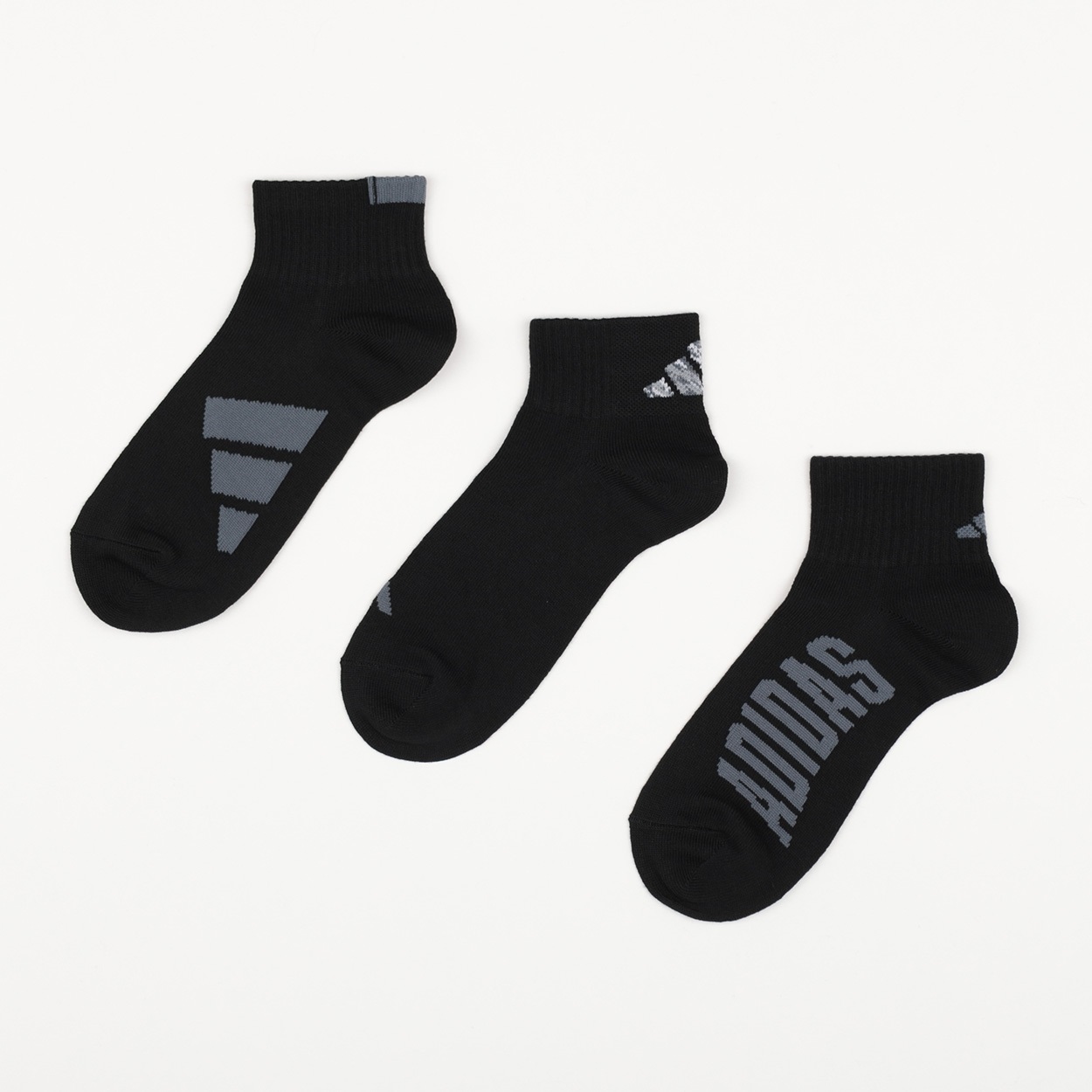 adidas(アディダス) 消臭加工異柄ショート丈ソックス3足組 メンズ(モノトーン-26-28CM)