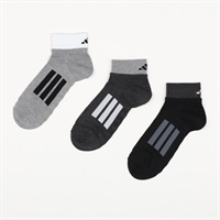 adidas(アディダス) 足底メッシュショート丈ソックス3足組 メンズ(モノトーン-24-26CM)