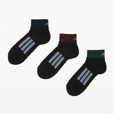adidas(アディダス) 足底メッシュショート丈ソックス3足組 メンズ(セットアソート-24-26CM)