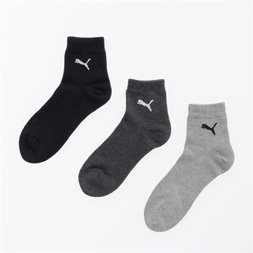 PUMA(プーマ) ソフトフィット ショート丈ソックス3足組 メンズ(モノトーン-24-26CM)