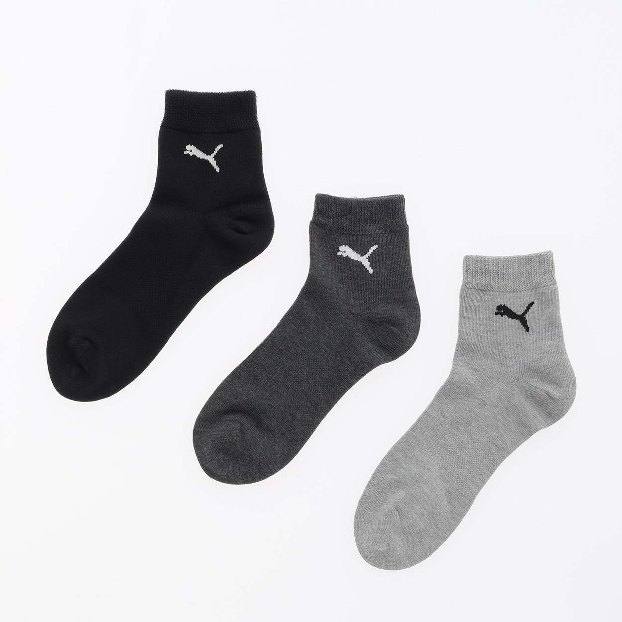 PUMA(プーマ) ソフトフィット ショート丈ソックス3足組 メンズ(モノトーン-24-26CM)