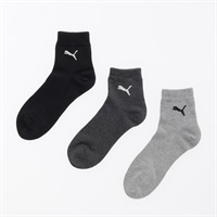 PUMA(プーマ) ソフトフィット ショート丈ソックス3足組 メンズ(モノトーン-24-26CM)