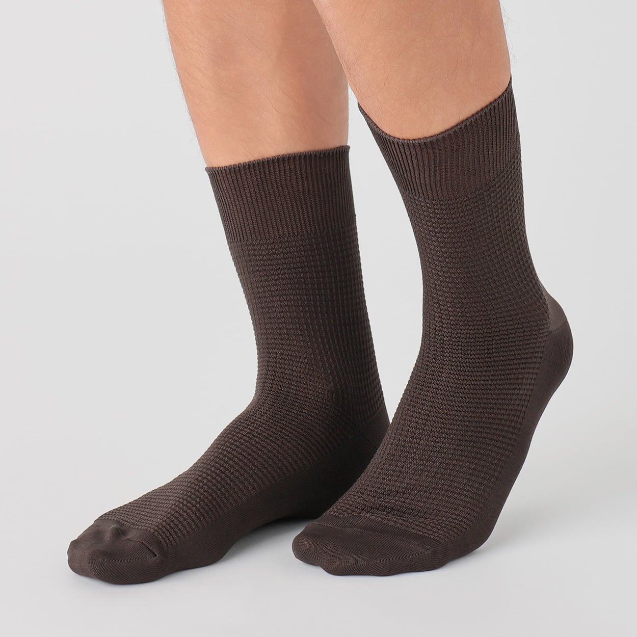 SAVING THE PLANET by KATHARINE HAMNETT ハーフ丈ワッフル編みソックス メンズ(チャ-25-27CM)