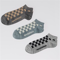 new balance(ニューバランス) ブロック柄 スニーカー丈ソックス 3足組 メンズ(セットアソートA-24-26CM)
