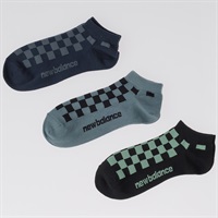 new balance(ニューバランス) ブロック柄 スニーカー丈ソックス 3足組 メンズ(セットアソートB-24-26CM)