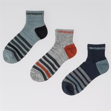 new balance(ニューバランス) 甲ライン ショート丈ソックス 3足組 メンズ