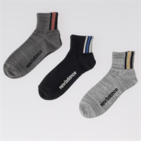 new balance(ニューバランス) 足首ストライプ ショート丈ソックス 3足組 メンズ(セットアソートB-24-26CM)