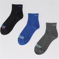 new balance(ニューバランス) つま先ロゴ ショート丈ソックス 3足組 メンズ(セットアソートB-24-26CM)
