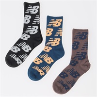 new balance(ニューバランス) 総ロゴ ハーフ丈ソックス 3足組 メンズ(セットアソートB-24-26CM)