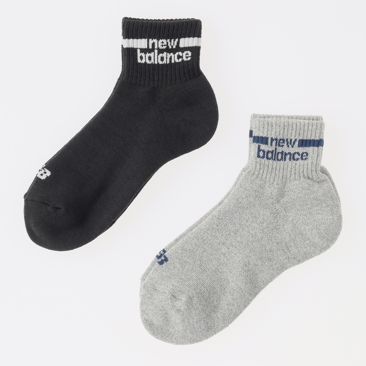 new balance 黒ショートソックス ニューバランス スニーカーロゴ刺繍ショート丈ソックス 3足組