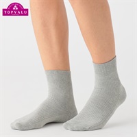 ワッフルショート丈ソックス メンズ(グレー-25-27CM)