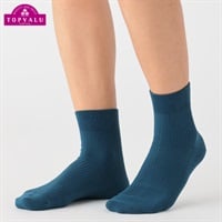 ワッフルショート丈ソックス メンズ(アオ-25-27CM)