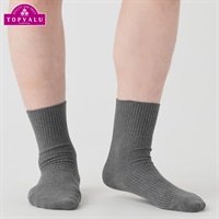 快適設計 リブハーフ丈ソックス ゴムなしタイプ メンズ(チャコ－ルグレ－-23-25CM)