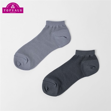 総メッシュ編みスニーカー丈ソックス 2足組 メンズ トップバリュ PEACE FIT(ピースフィット)(ソノタ３-25-27CM)